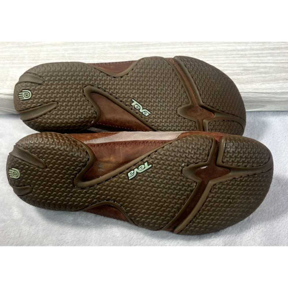 Teva Comfort Shoes Womens‎ Size 8.5 Brown Leather Slip On 6042 Outdoor Low Top - Picture 8 of 10